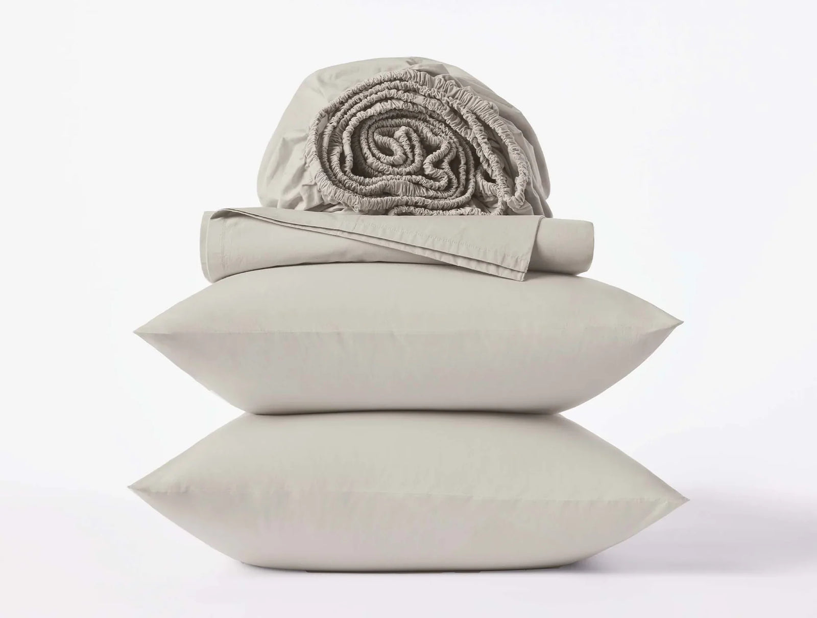 Coyuchi Full Stone Refined Organic Percale Sheet Set