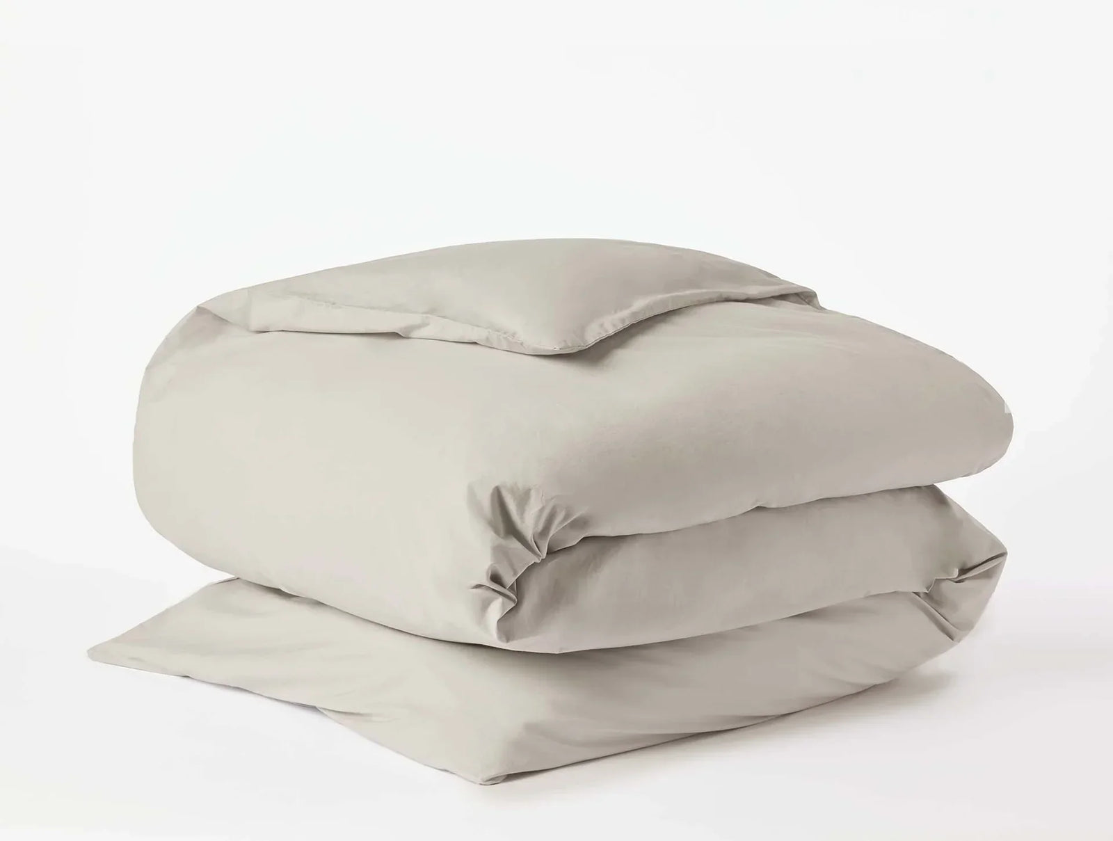 Coyuchi Stone Refined Organic Percale Duvet Cover