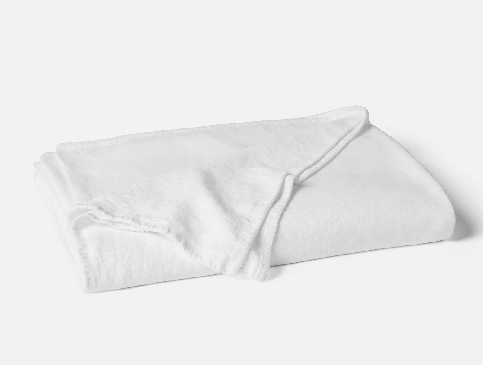 Coyuchi King Alpine White Helena Organic Linen Blanket