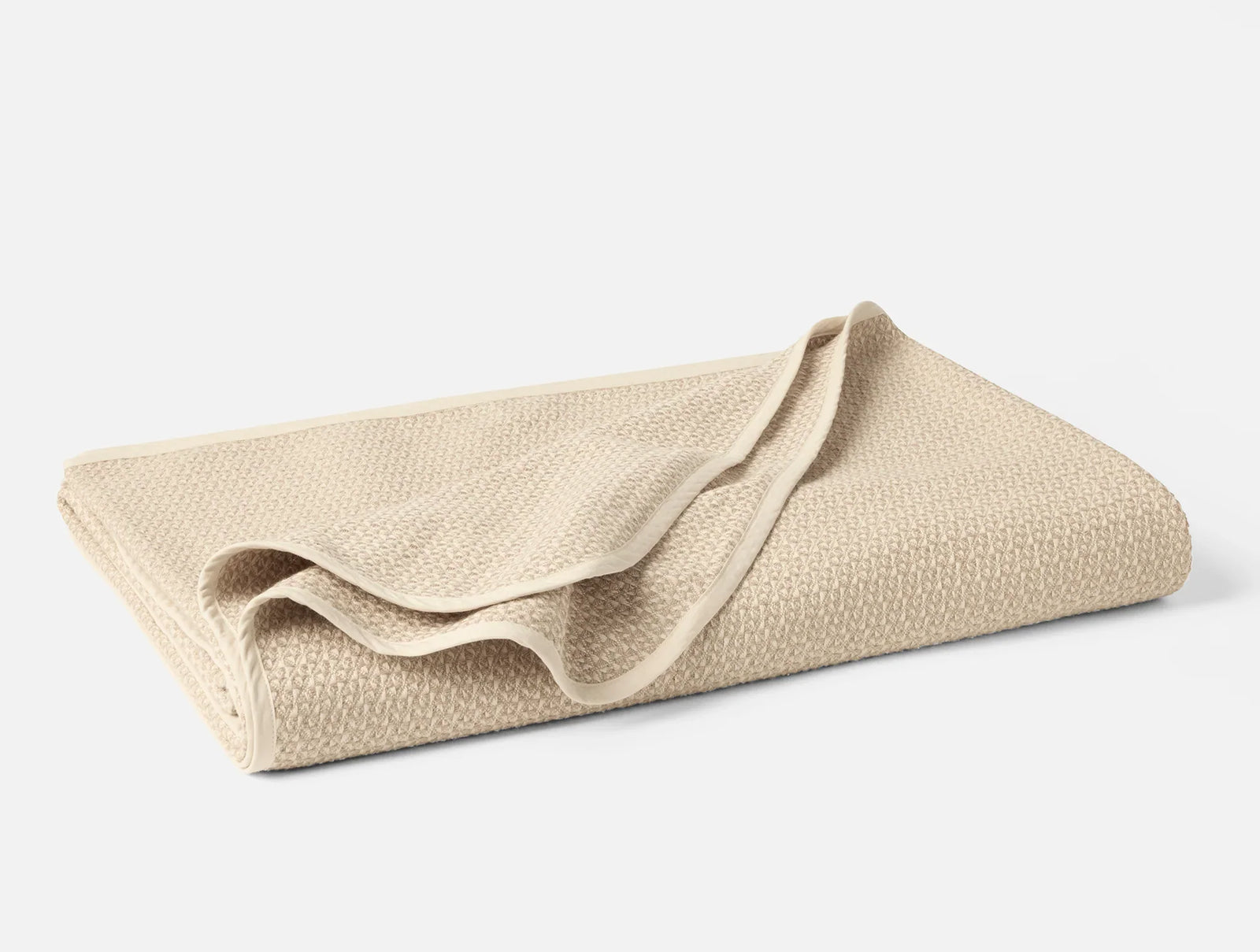 Coyuchi Full Queen Undyed Oyster Honeycomb Organic Blanket