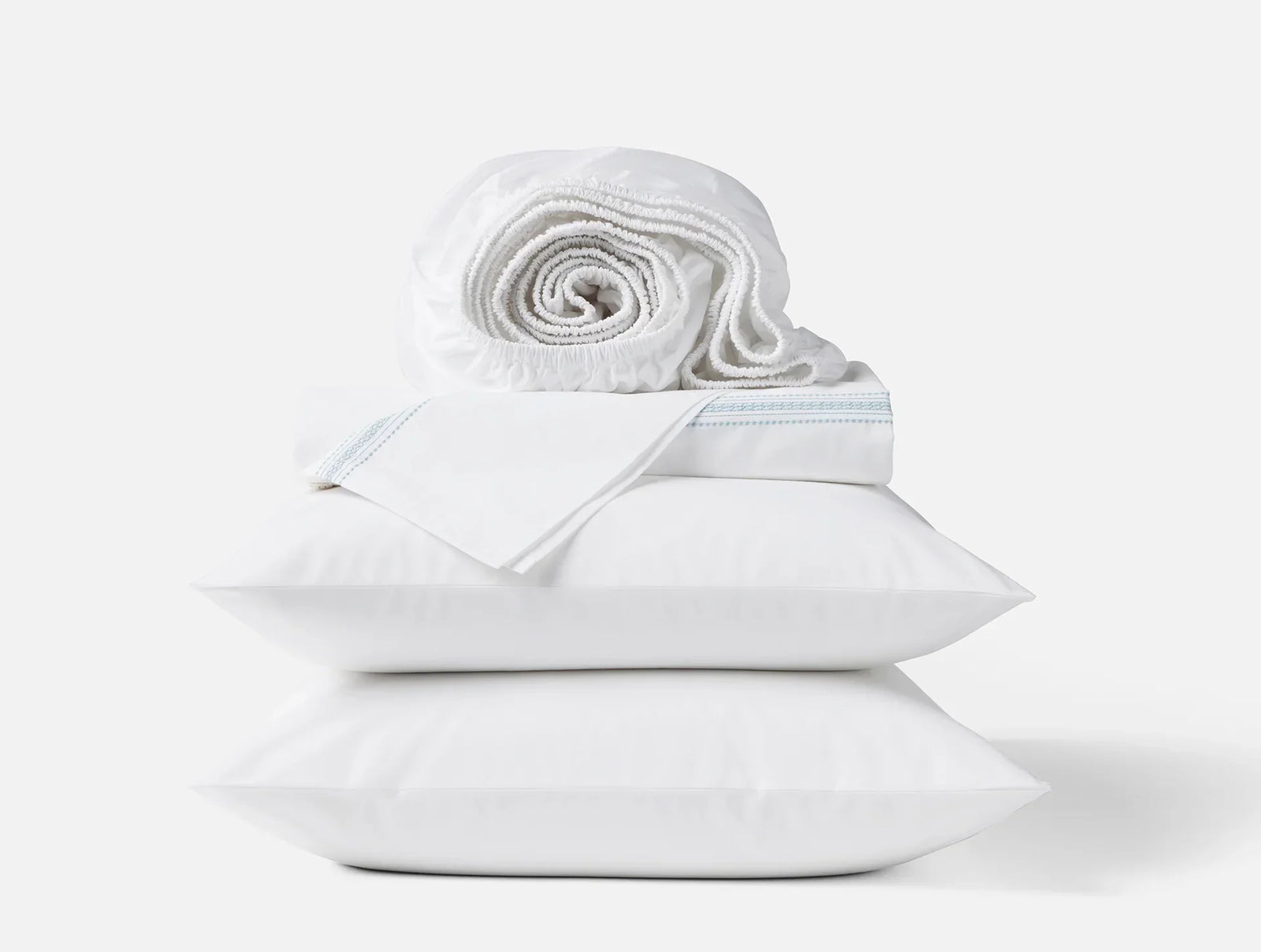 Coyuchi Landscape Embroidered Organic Percale Sheet Set