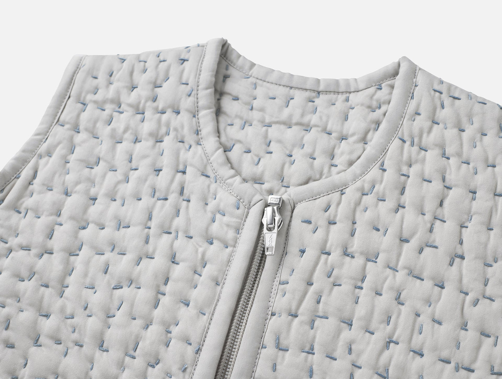 Coyuchi Pale Gray w Cools Pebbled Handstitched Organic Snuggle Sack