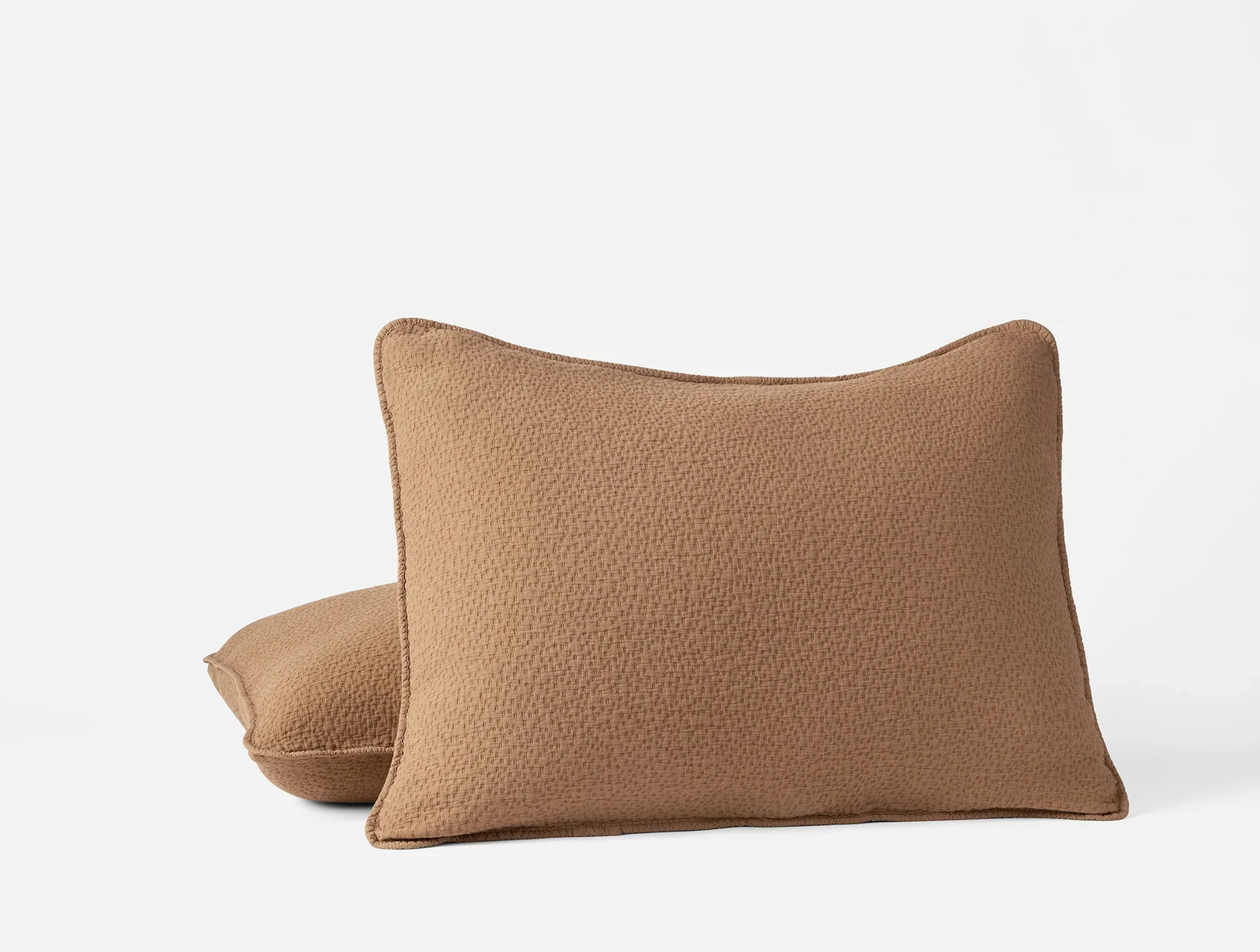 Coyuchi Standard Sham Chestnut Cascade Organic Matelasse Blanket