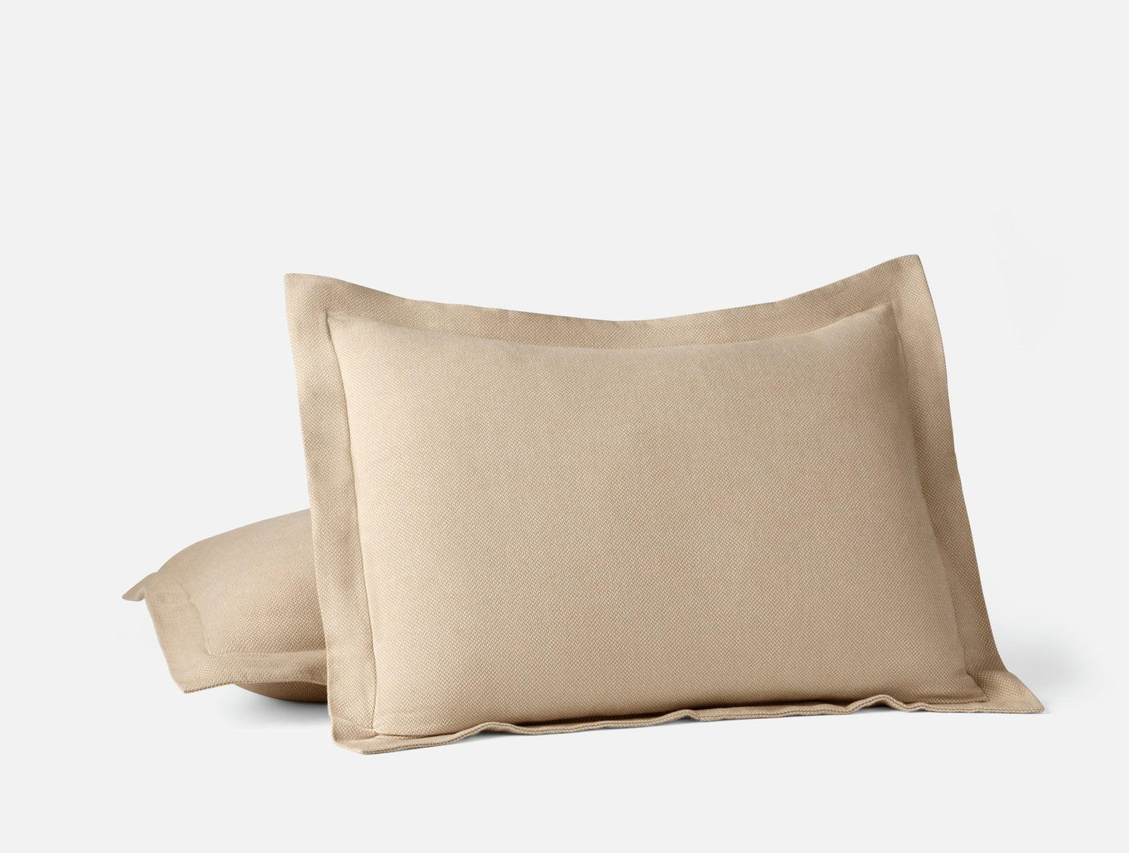 Coyuchi Sham - Standard Fawn Herringbone Cloud Brushed Organic Flannel Duvet Cover