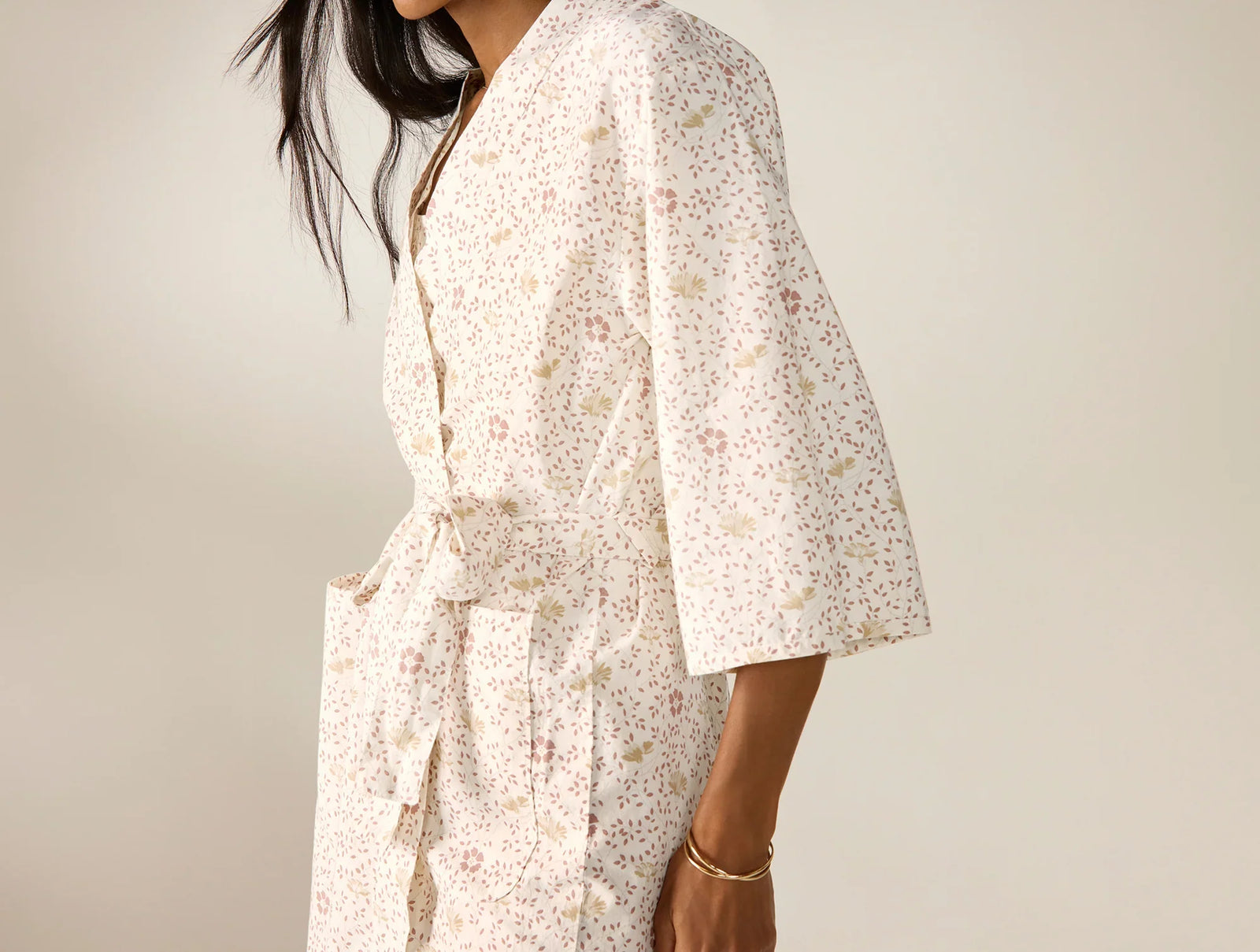 Coyuchi Praline Meadow Women's Isla Organic Cotton Robe