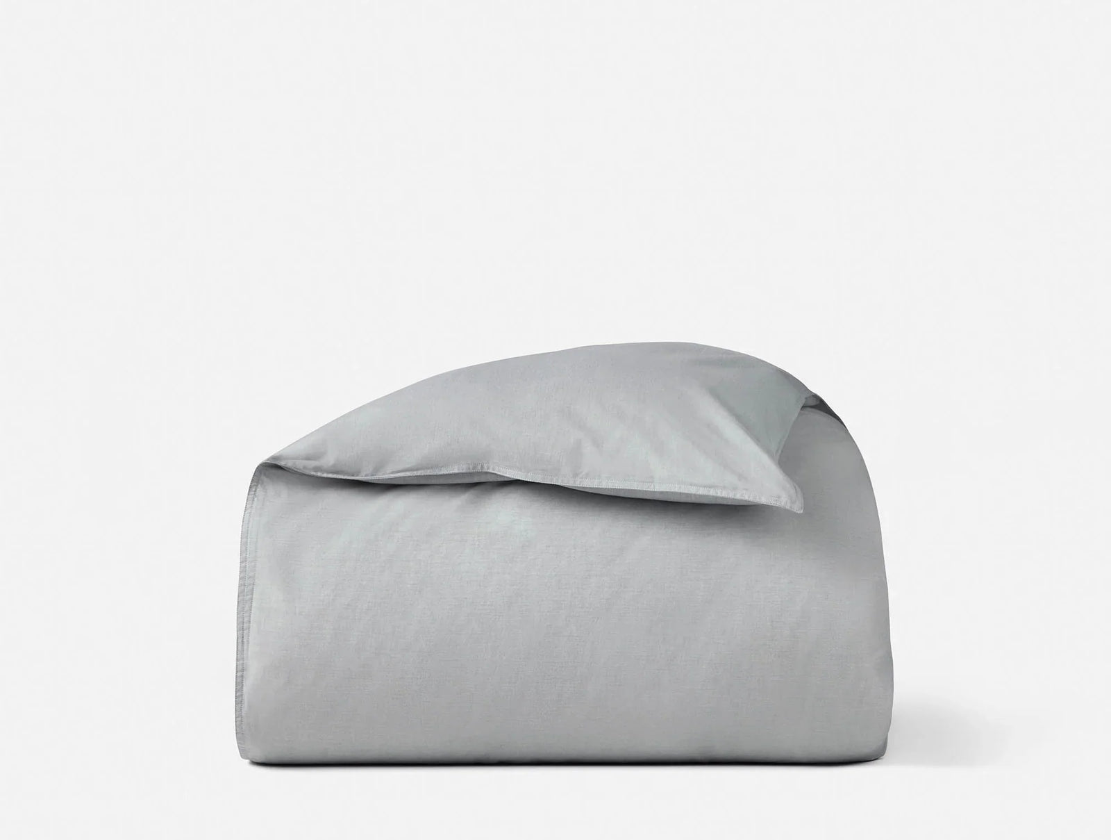 Coyuchi Full Queen Graphite Chambray Organic Crinkled Percale Duvet Cover
