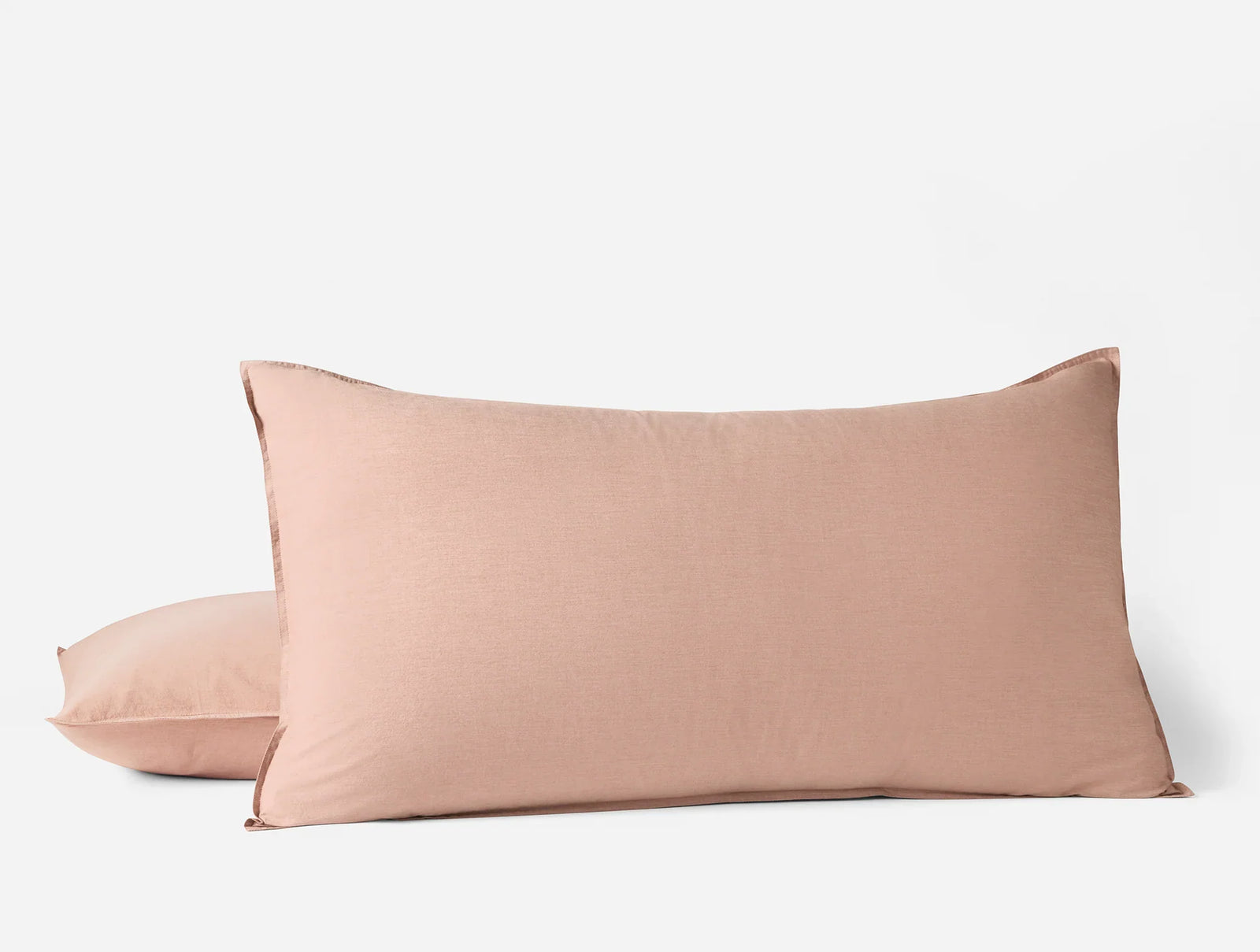 Coyuchi King Sham Praline Chambray Organic Crinkled Percale Duvet Cover