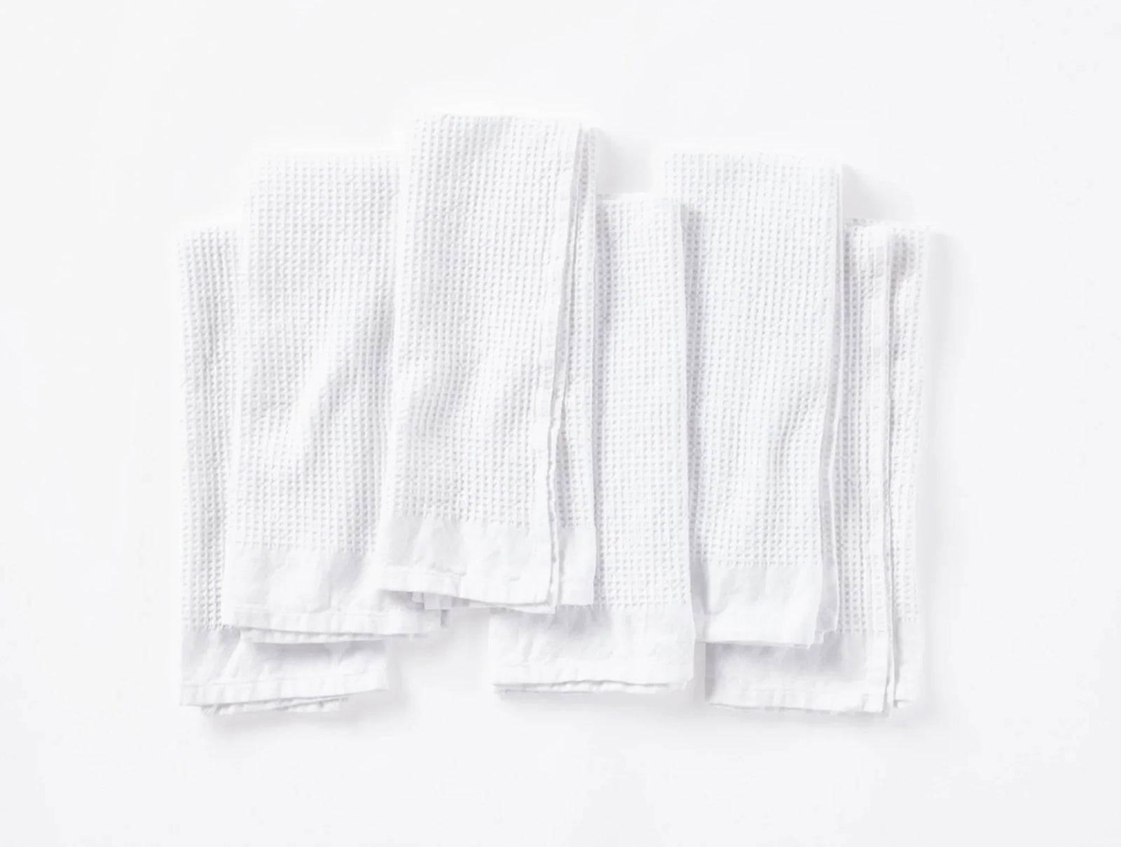 Coyuchi Alpine White Organic Waffle Kitchen Towels, Set of 6