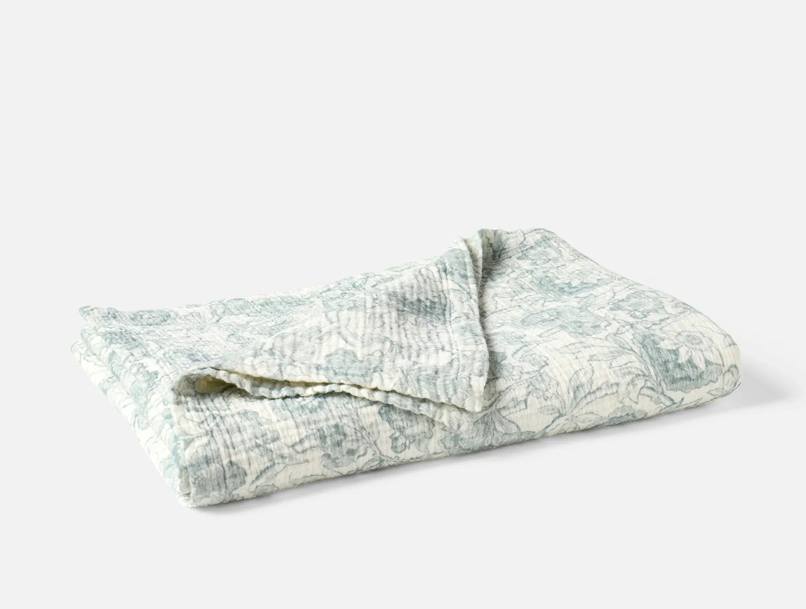 Coyuchi Undyed w Dew Balboa Organic Matelasse Print Throw