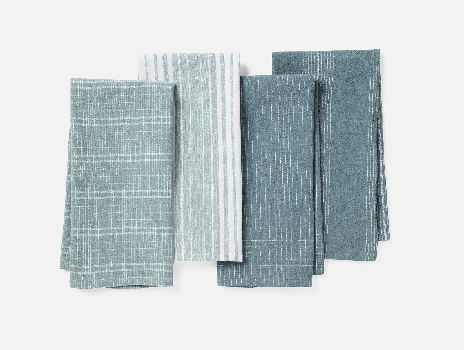 Coyuchi Lagoon Fillmore Organic Kitchen Towels, Set of 4