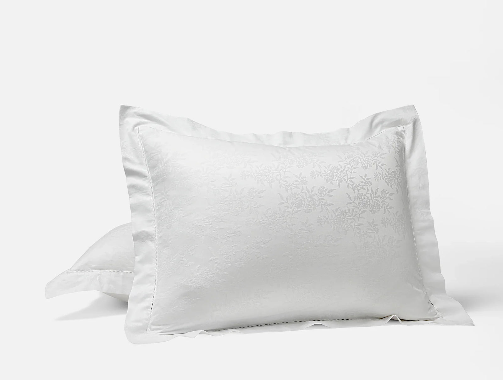 Coyuchi Standard Sham Alpine White Heirloom Organic Sateen Jacquard Duvet Cover