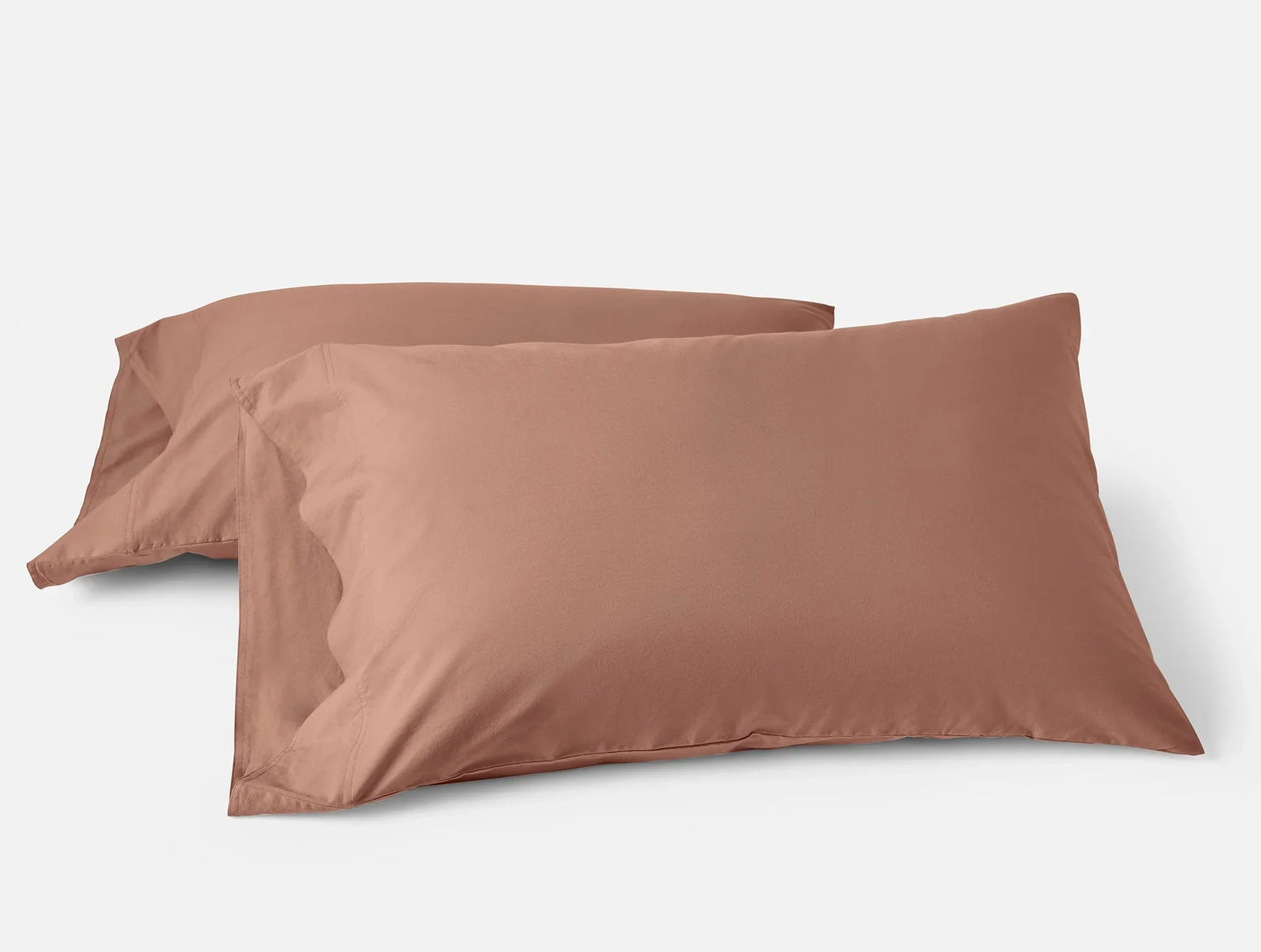 Coyuchi King Pillowcase Set Praline Solid Organic Crinkled Percale Sheet Set