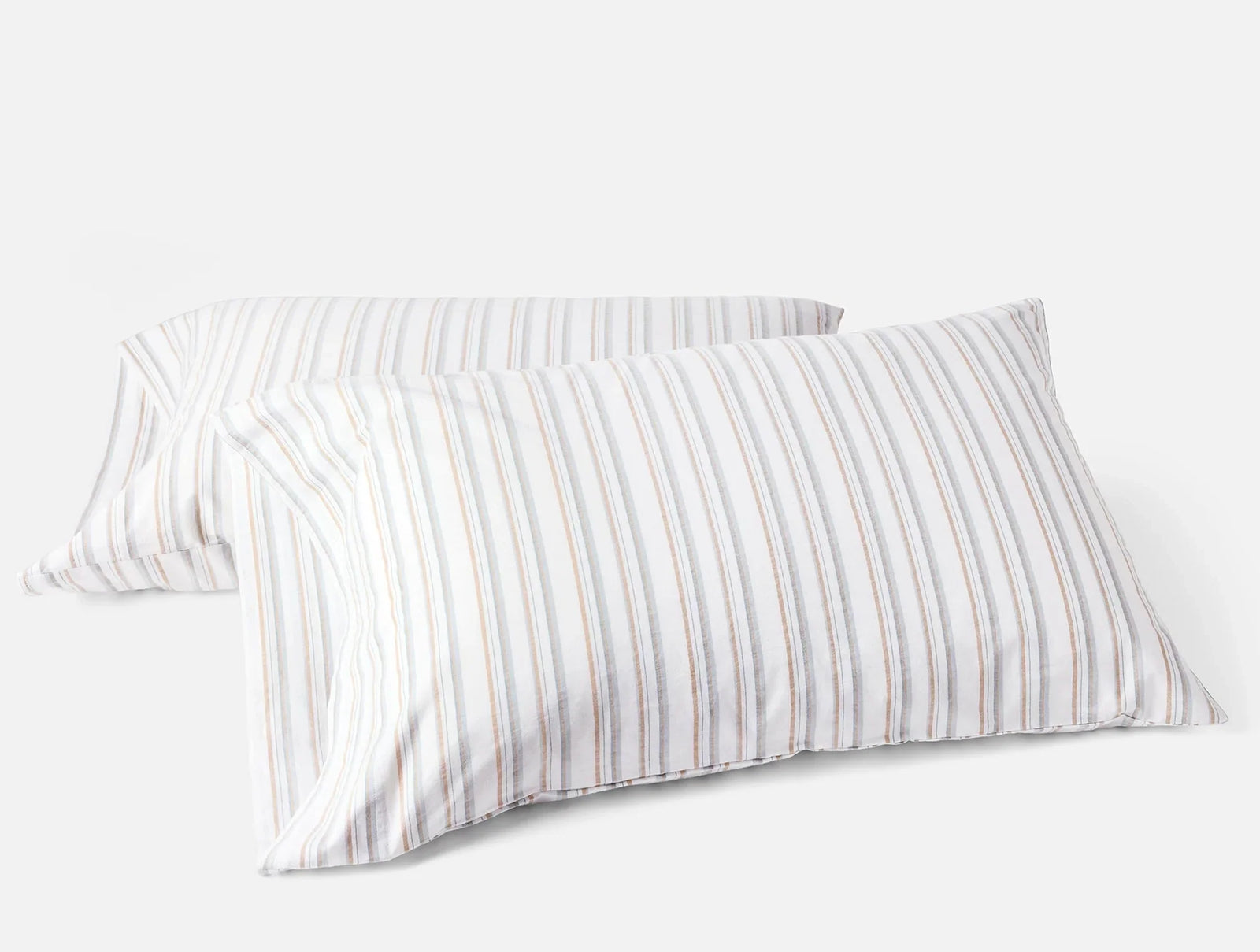 Coyuchi Standard Queen Pillowcase Set Surf Stripe Organic Crinkled Percale Sheet Set