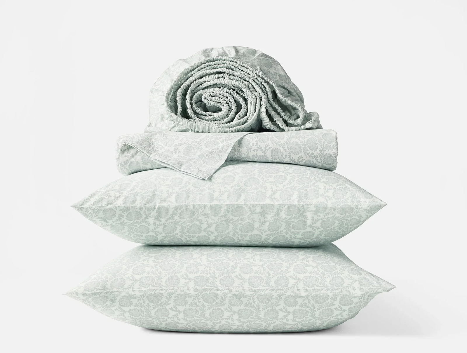 Coyuchi King Dew Robles Organic Print Percale Sheet Set