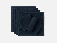 Coyuchi Wash Cloths - Set of 6 Midnight Indigo Air Weight Organic Towels & Bath Mats