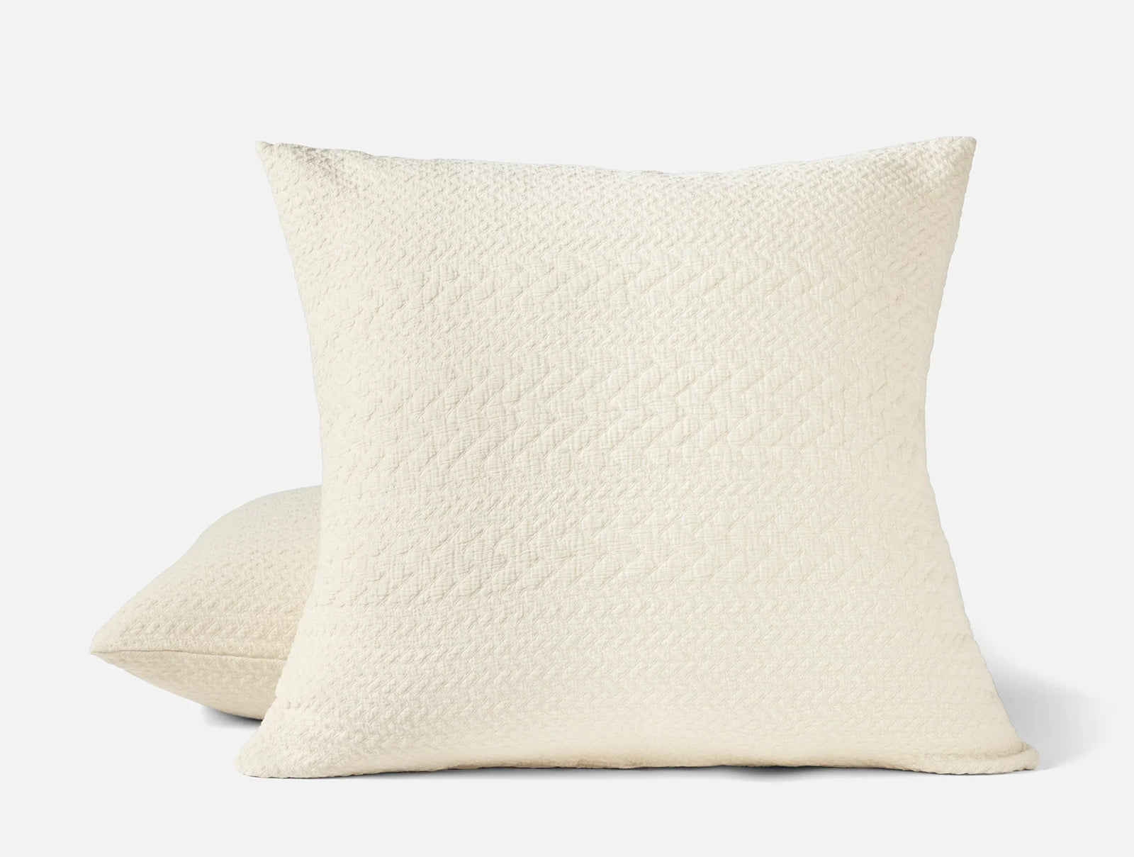 Coyuchi Euro Sham Undyed Angeles Organic Matelasse Blanket