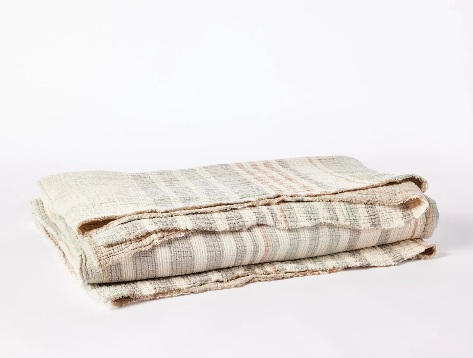 Coyuchi Full Queen Sunset Stripe Topanga Organic Matelasse Blanket
