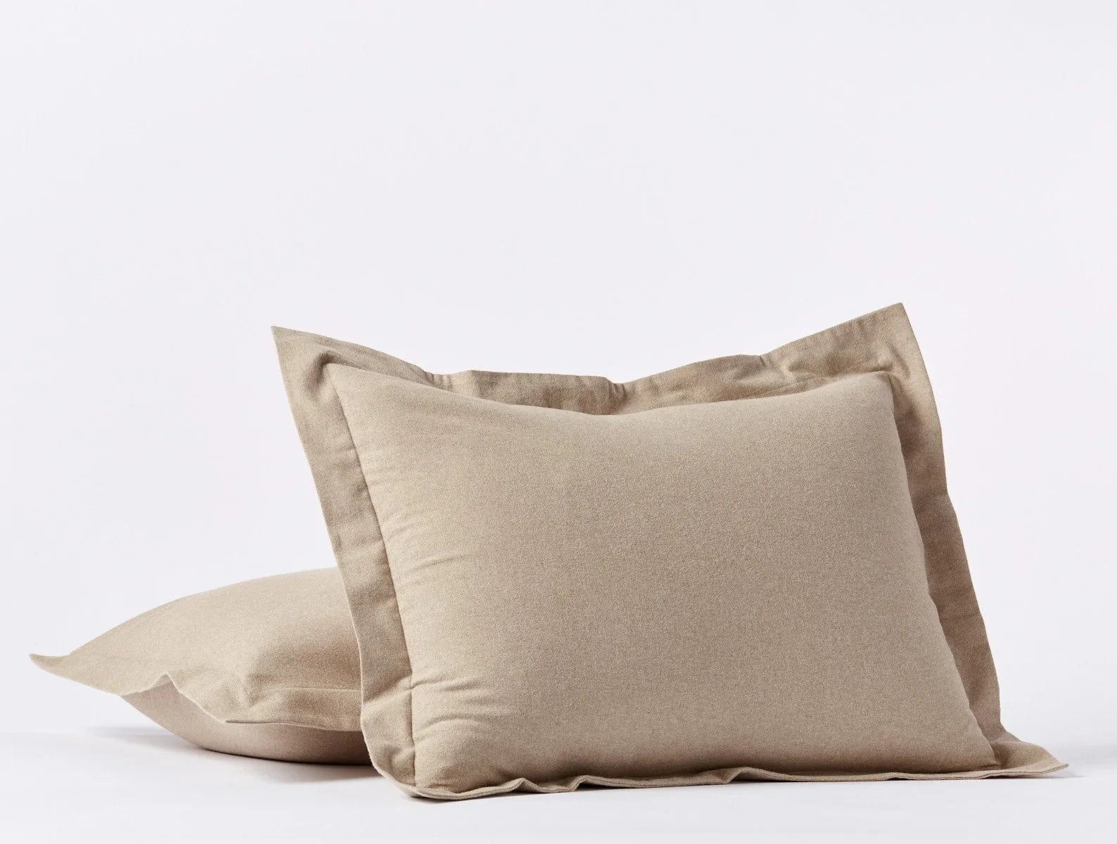 Coyuchi Sham - King Camel Heather Cloud Brushed Organic Flannel Duvet Cover