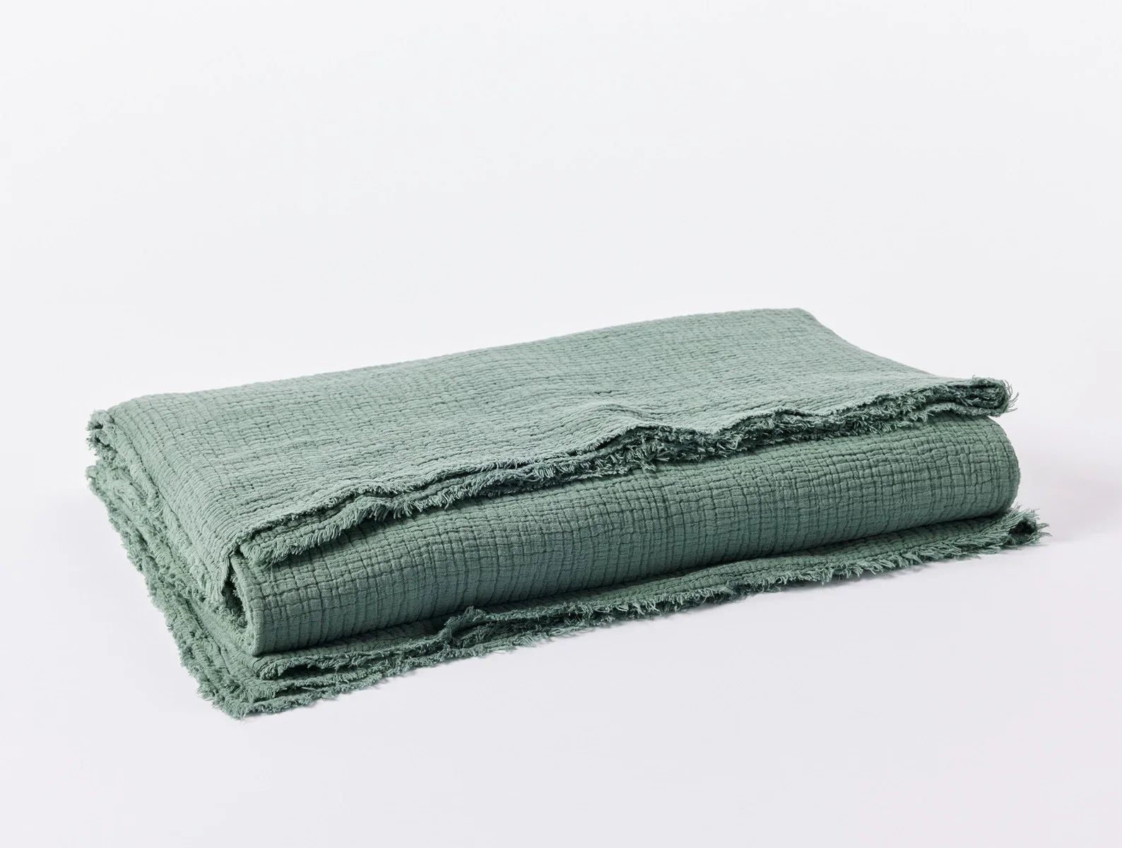 Coyuchi Full Queen Juniper Topanga Organic Matelasse Blanket