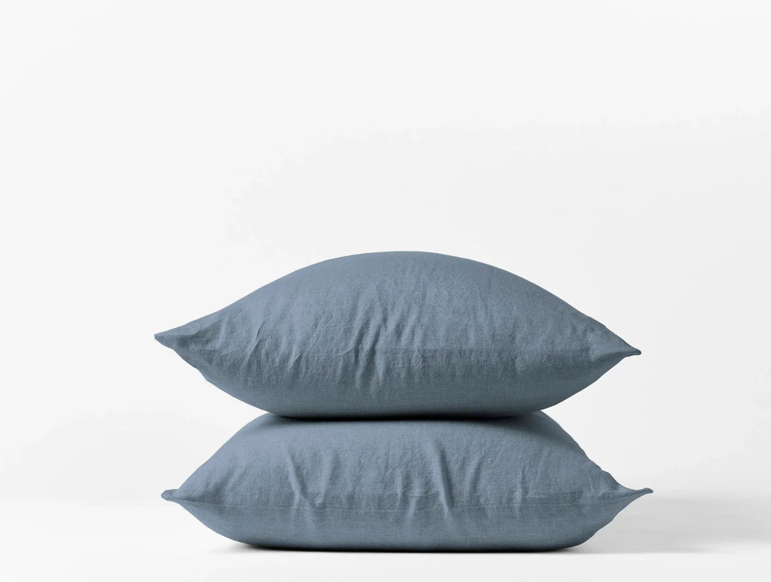 Coyuchi King Pillowcase Set Harbor Blue Organic Relaxed Linen Sheet Set