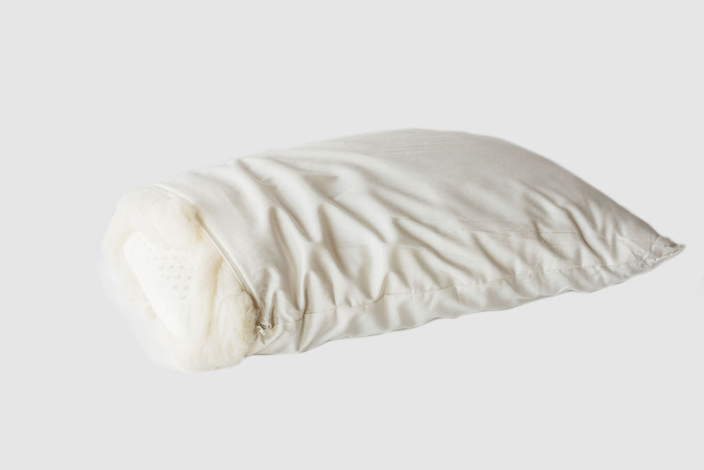 Holy Lamb Organics Wool-wrapped Latex Bed Pillow - Clearance