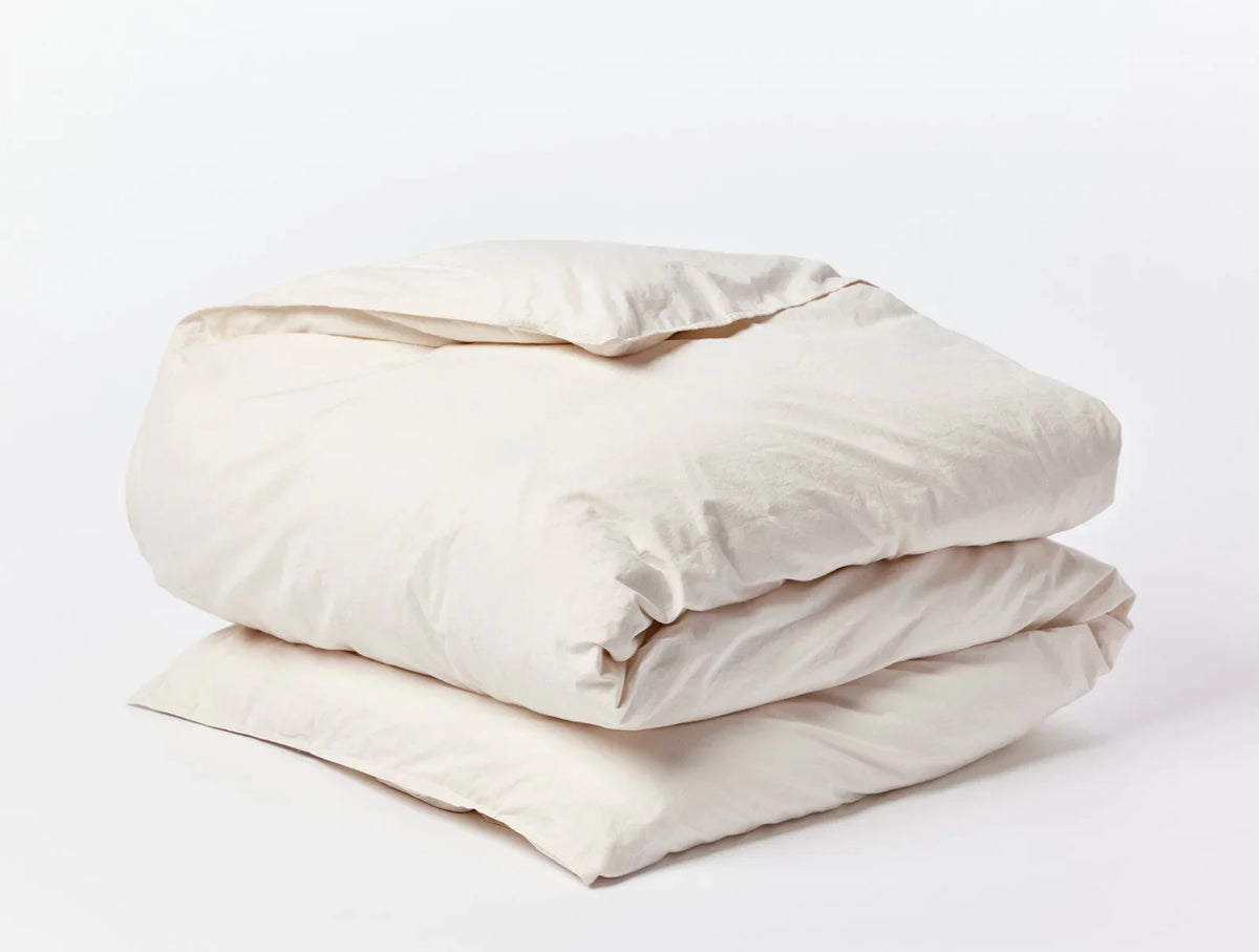 Coyuchi Undyed Organic Crinkled Percale Duvet Cover