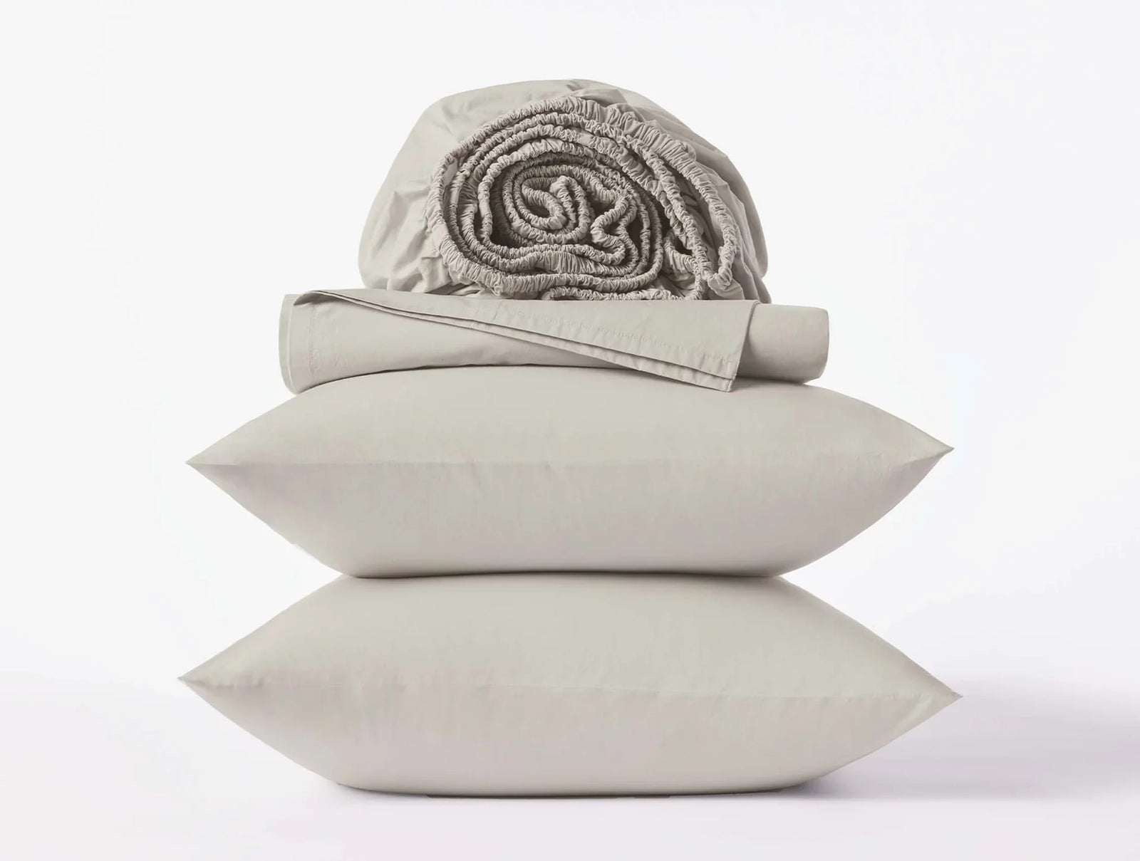Coyuchi Stone Refined Organic Percale Sheet Set