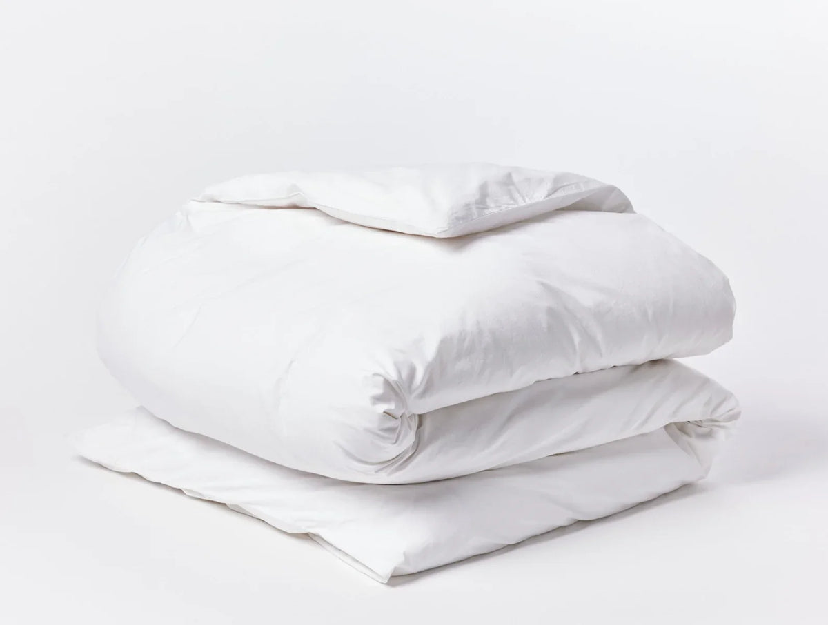 Coyuchi Full Queen Alpine White Refined Organic Percale Duvet Cover