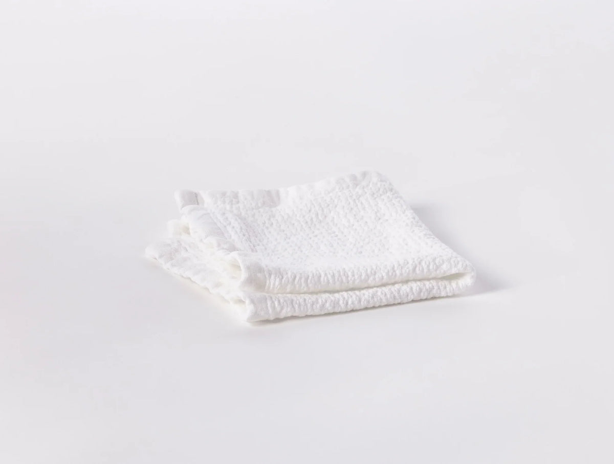 Coyuchi Wash Cloth Alpine White Adriatic Organic Towels