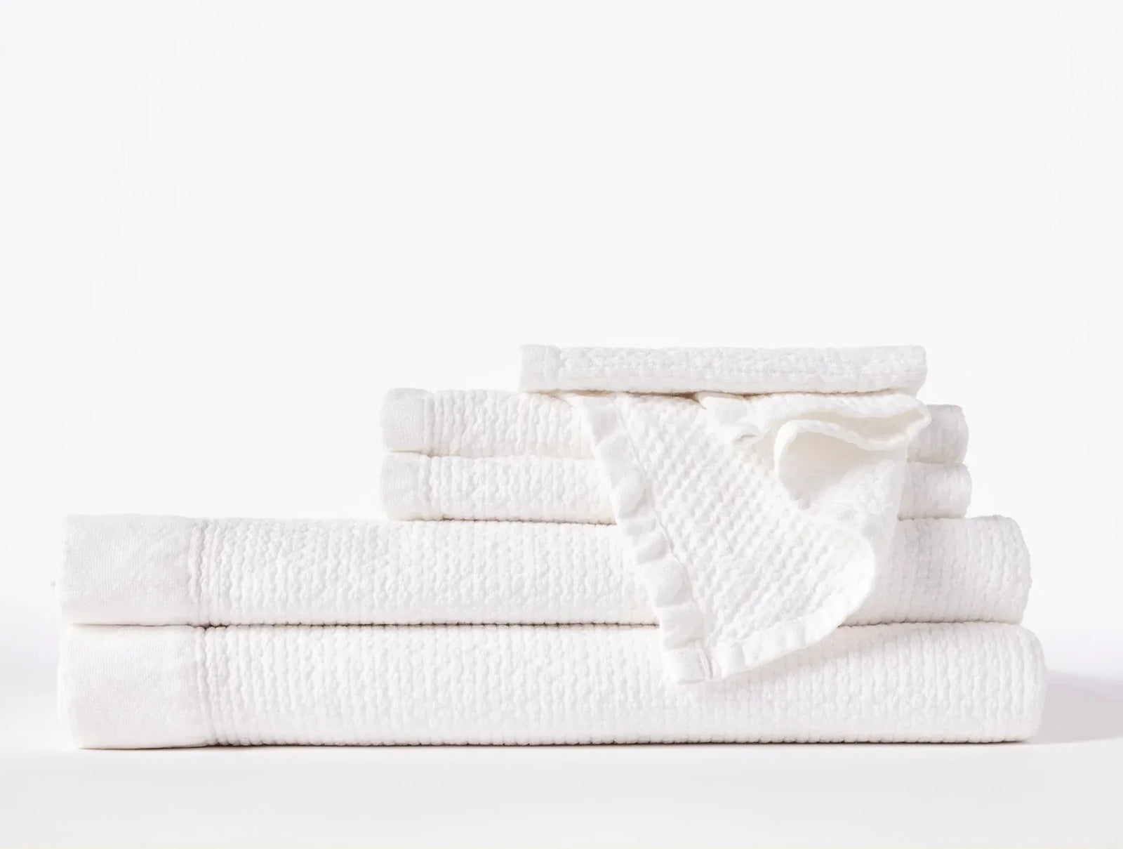 Coyuchi Set of 6 Alpine White Adriatic Organic Towels
