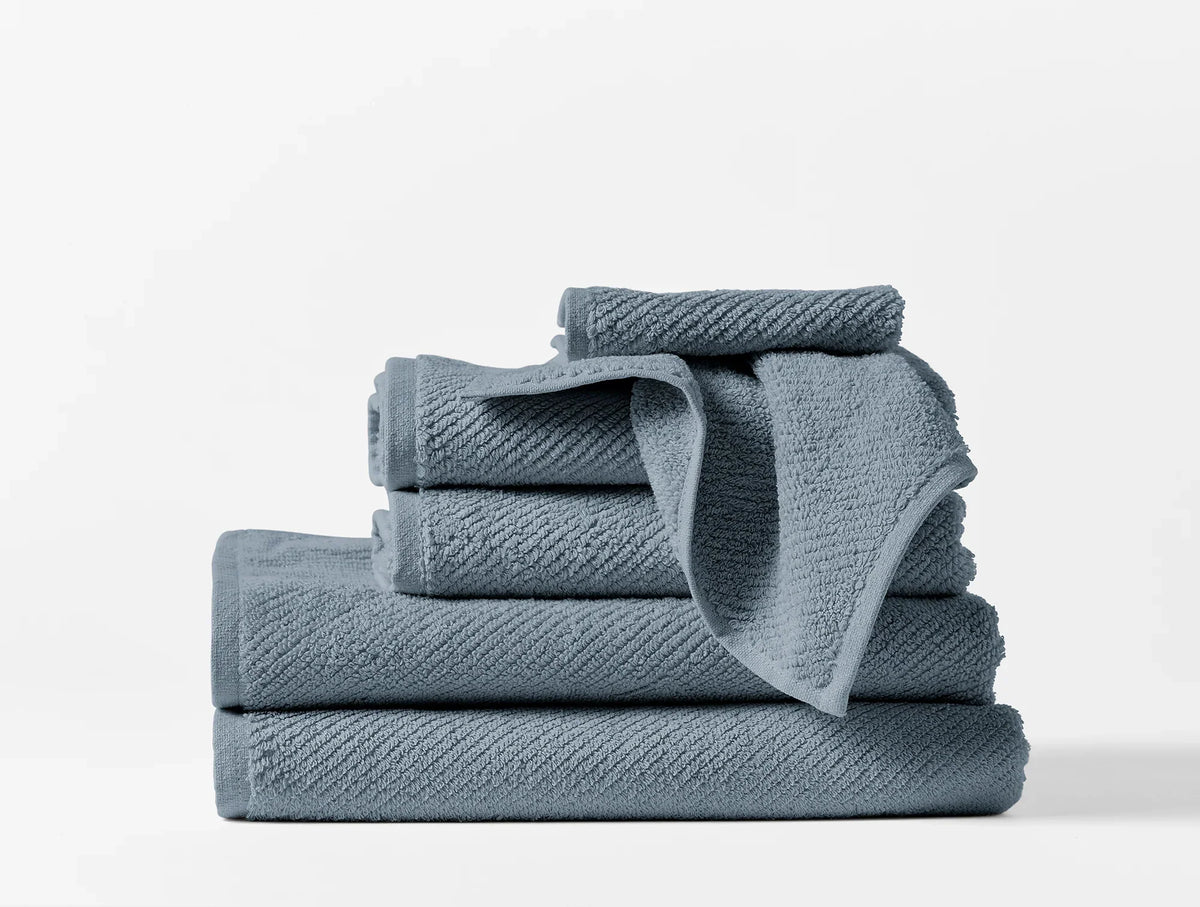 Coyuchi Towel Set - 6 Gulf Air Weight Organic Towels &amp; Bath Mats