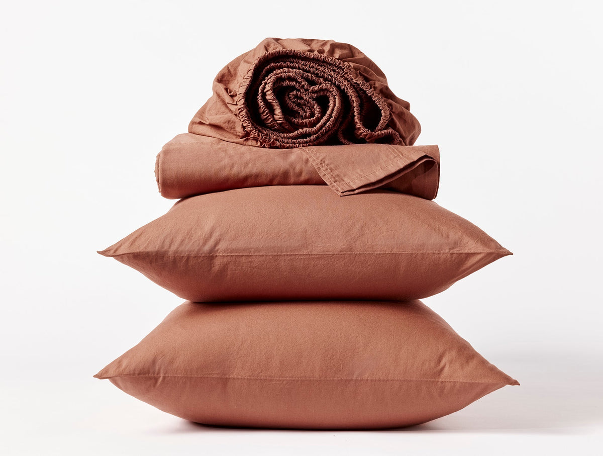 Coyuchi Organic Crinkled Percale Sheet Set