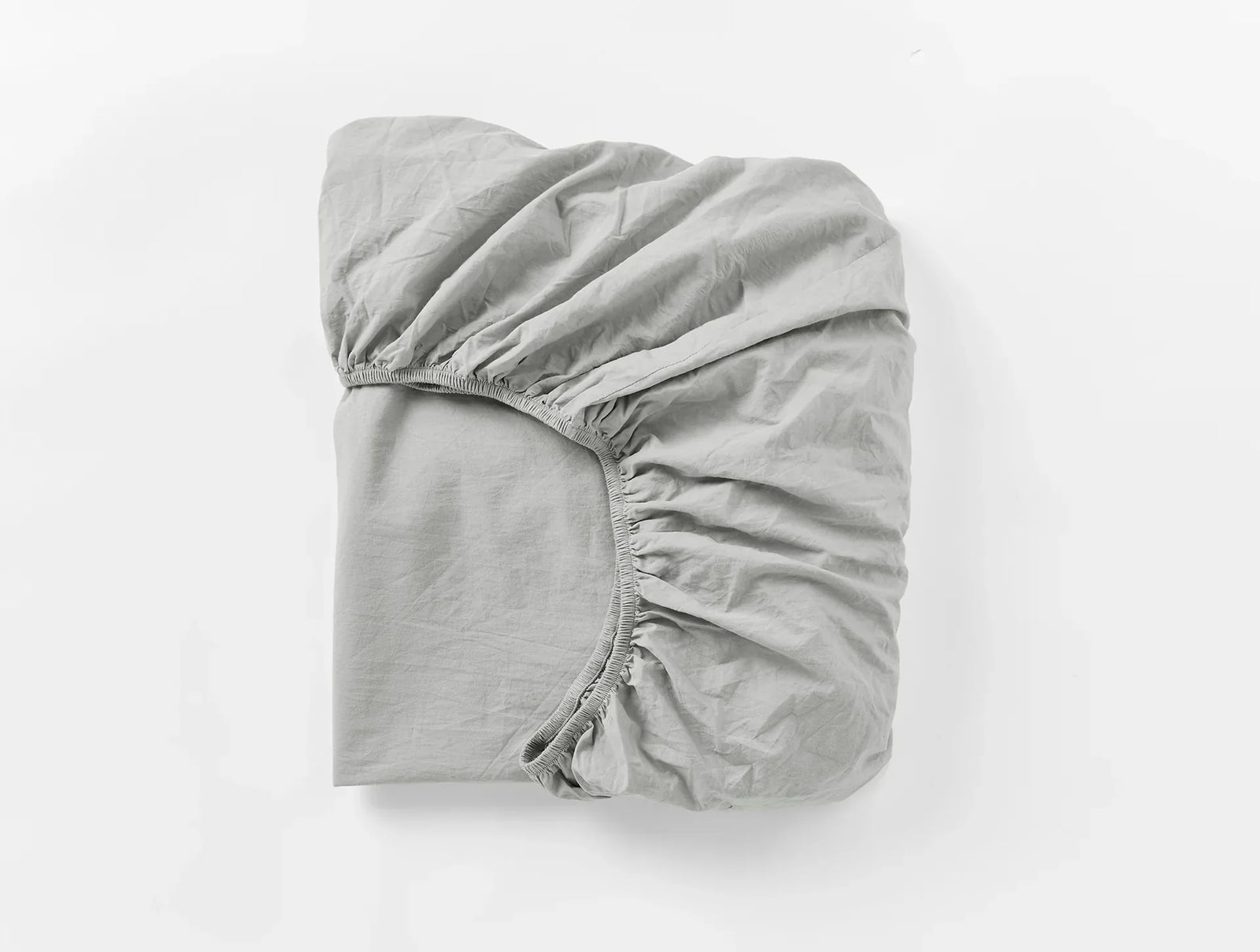 Coyuchi Pewter Organic Crinkled Percale Fitted Sheet