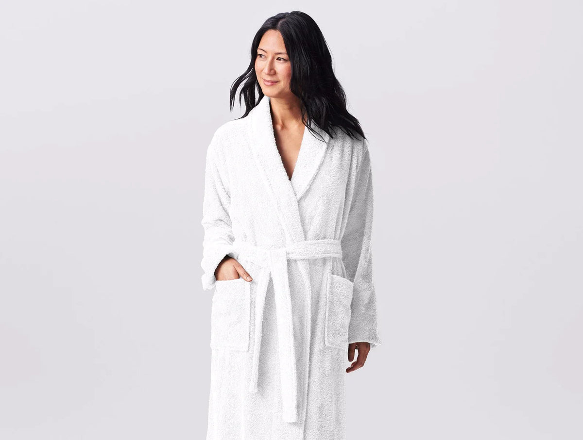 Coyuchi Alpine White Unisex Cloud Loom Organic Robe