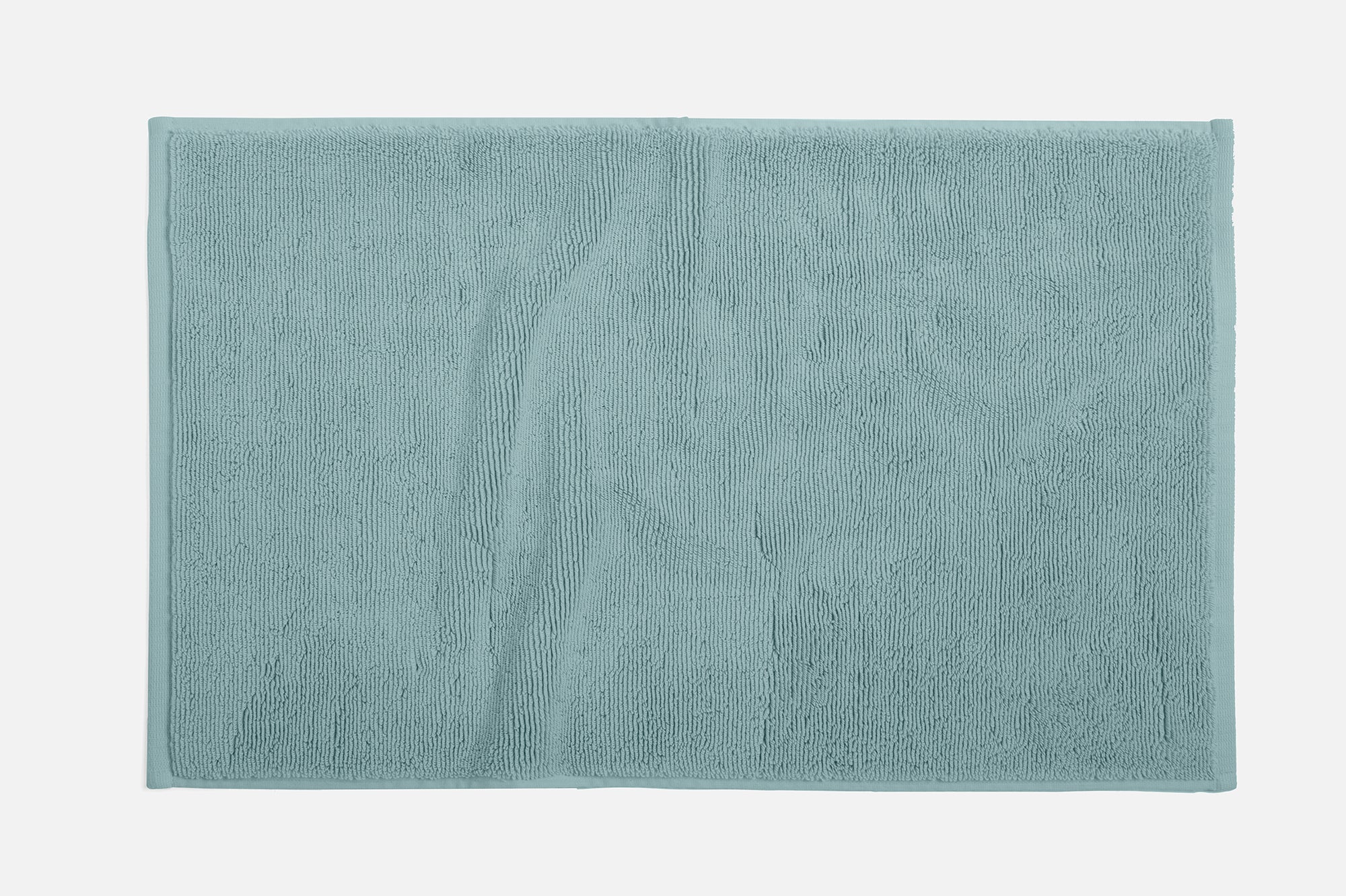 Coyuchi Bath Mat 19" x 32" Pacific Blue Cloud Loom Organic Towels & Bath Mat