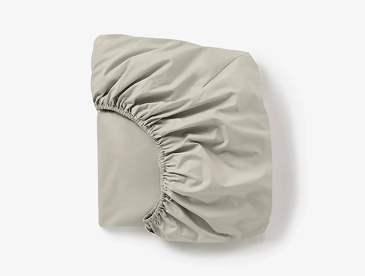 Coyuchi Twin Stone Cloud Soft Organic Sateen Fitted Sheet