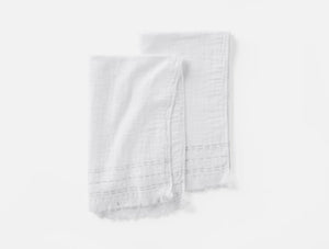 Coyuchi Alpine White w Fog Alder Organic Hand Towel, Set of 2
