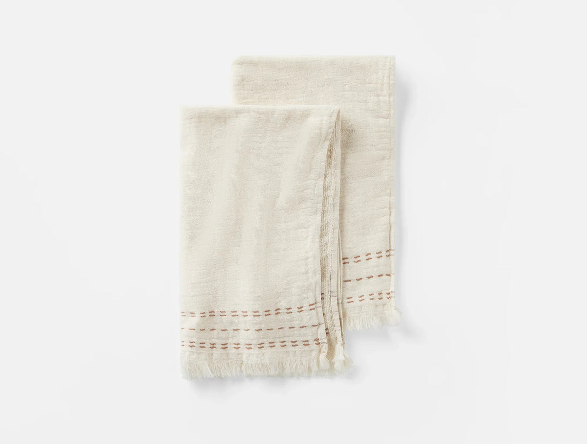 Coyuchi Undyed w Praline Alder Organic Hand Towel, Set of 2