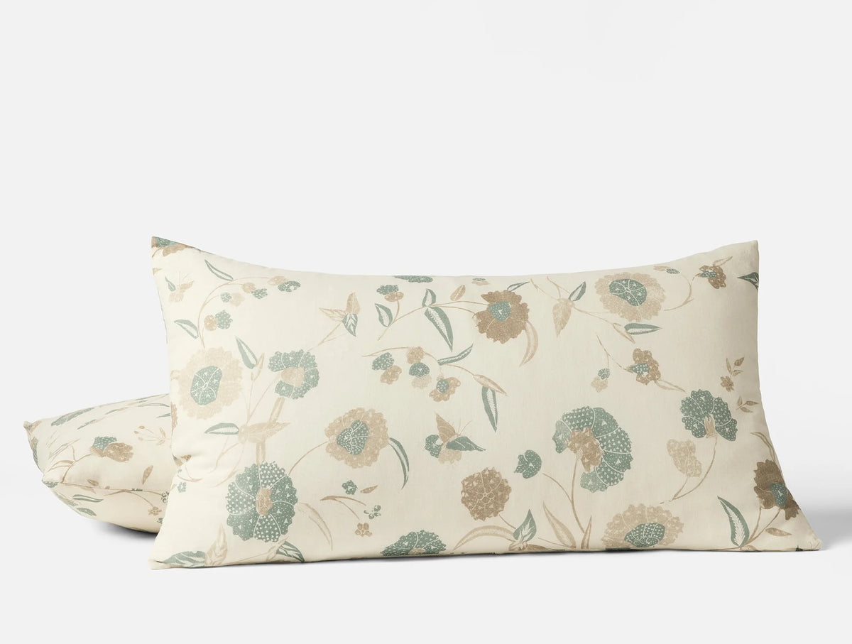 Coyuchi Sham- King Natural w Surf Aurora Print Duvet Cover