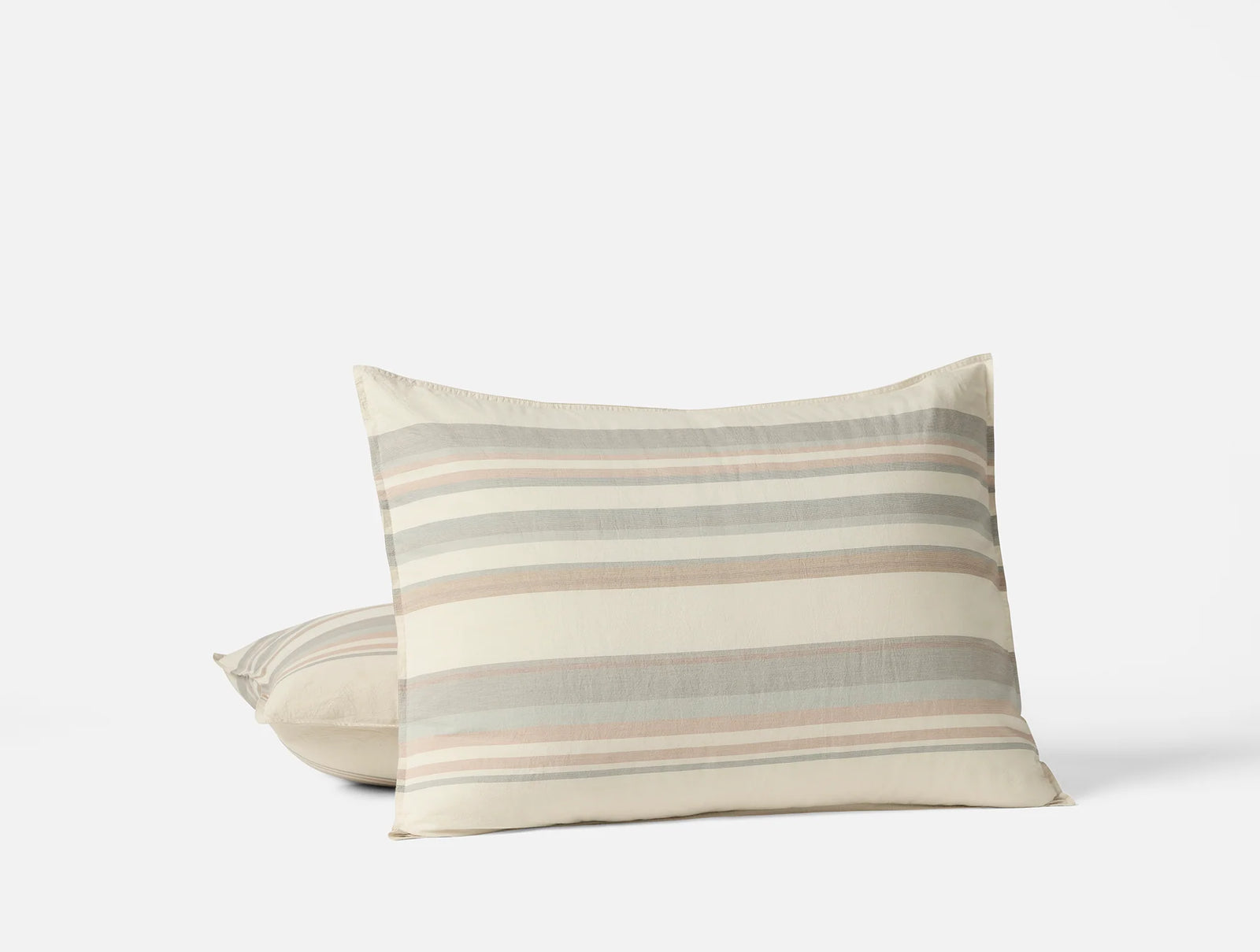 Coyuchi Sham - Standard Stone w Multi Crestridge Organic Duvet Cover