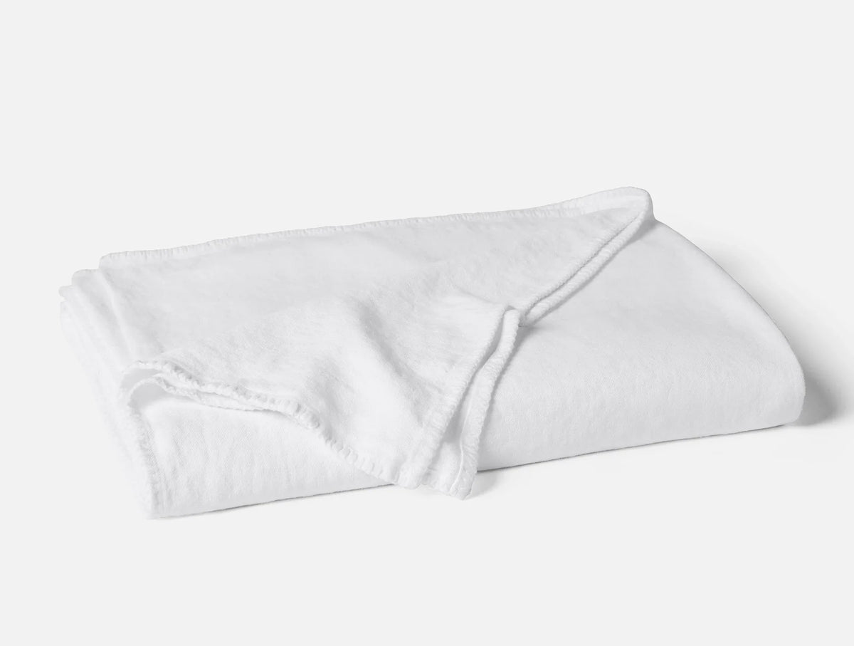 Coyuchi King Alpine White Helena Organic Linen Blanket