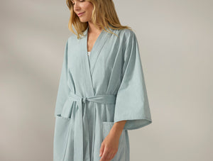 Coyuchi Surf Chambray Women's Isla Organic Cotton Robe