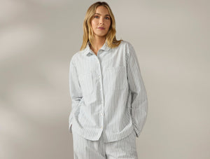 Coyuchi Sage w Gulf Women's Isla Organic Cotton Long Sleeve Pajama Set