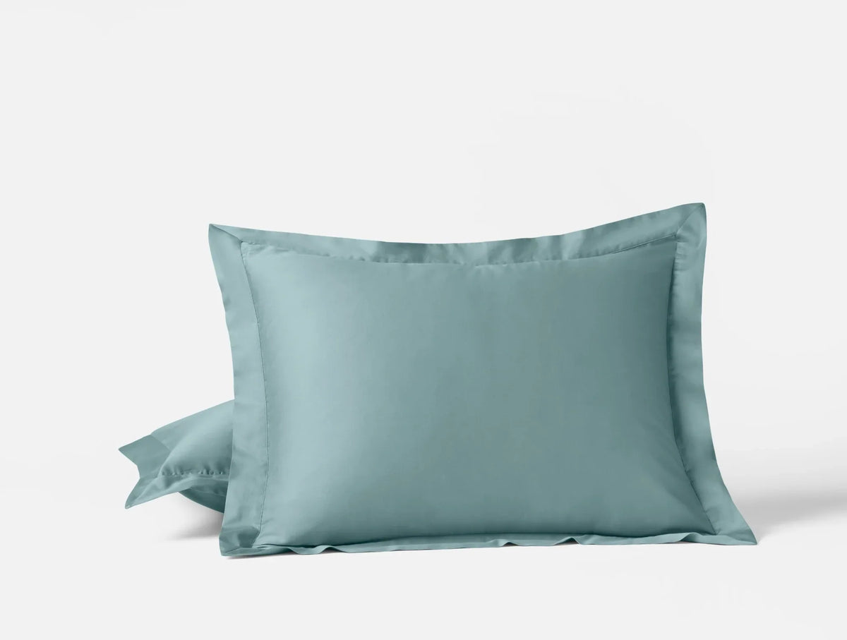Coyuchi King Shams Pacific Blue Cloud Soft Organic Sateen Duvet Cover