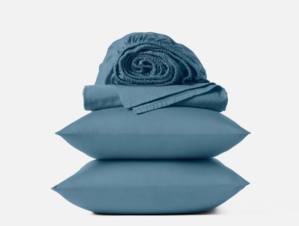 Coyuchi Full Cerulean Classic Organic Sateen Sheet Set