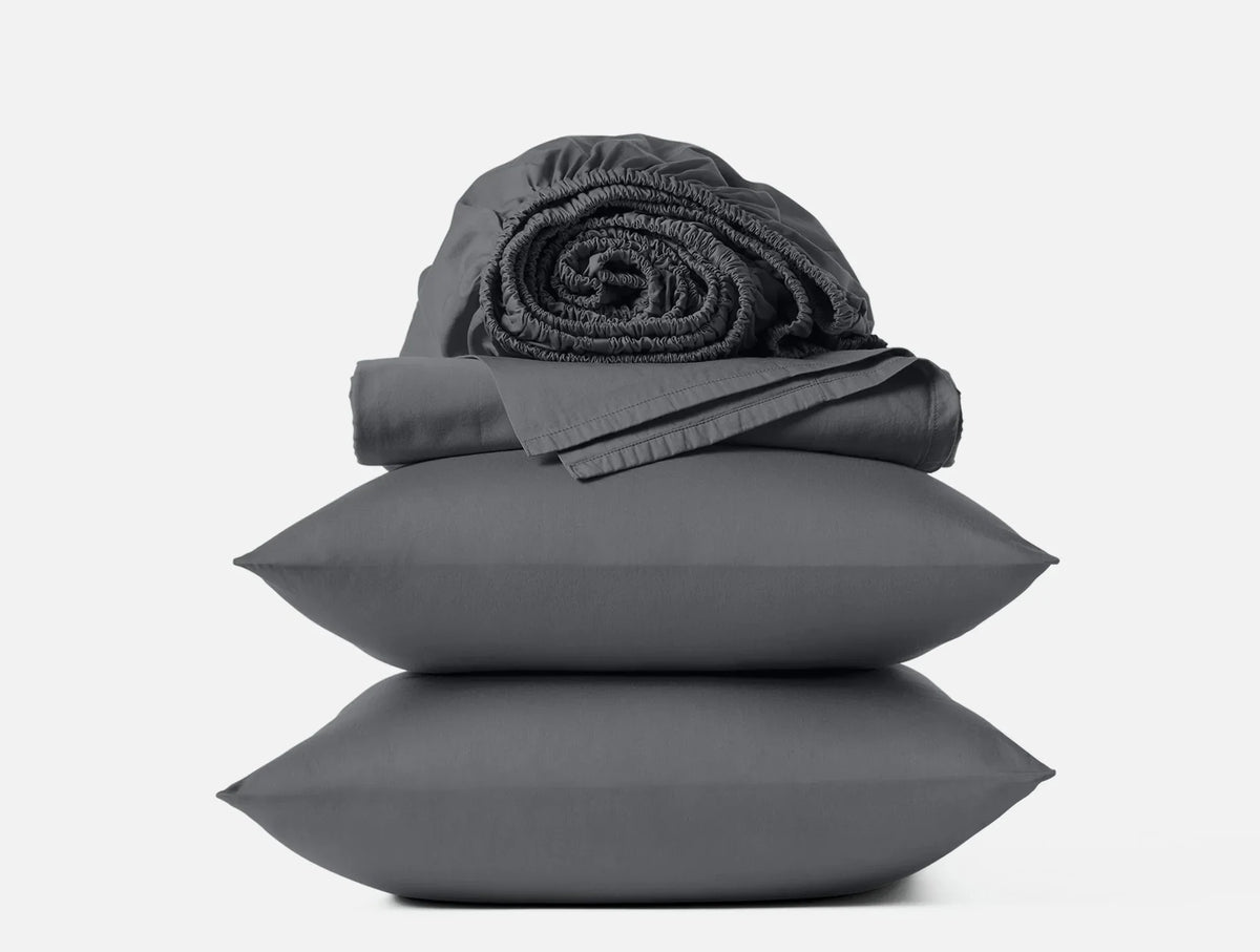 Coyuchi Queen Graphite Classic Organic Sateen Sheet Set