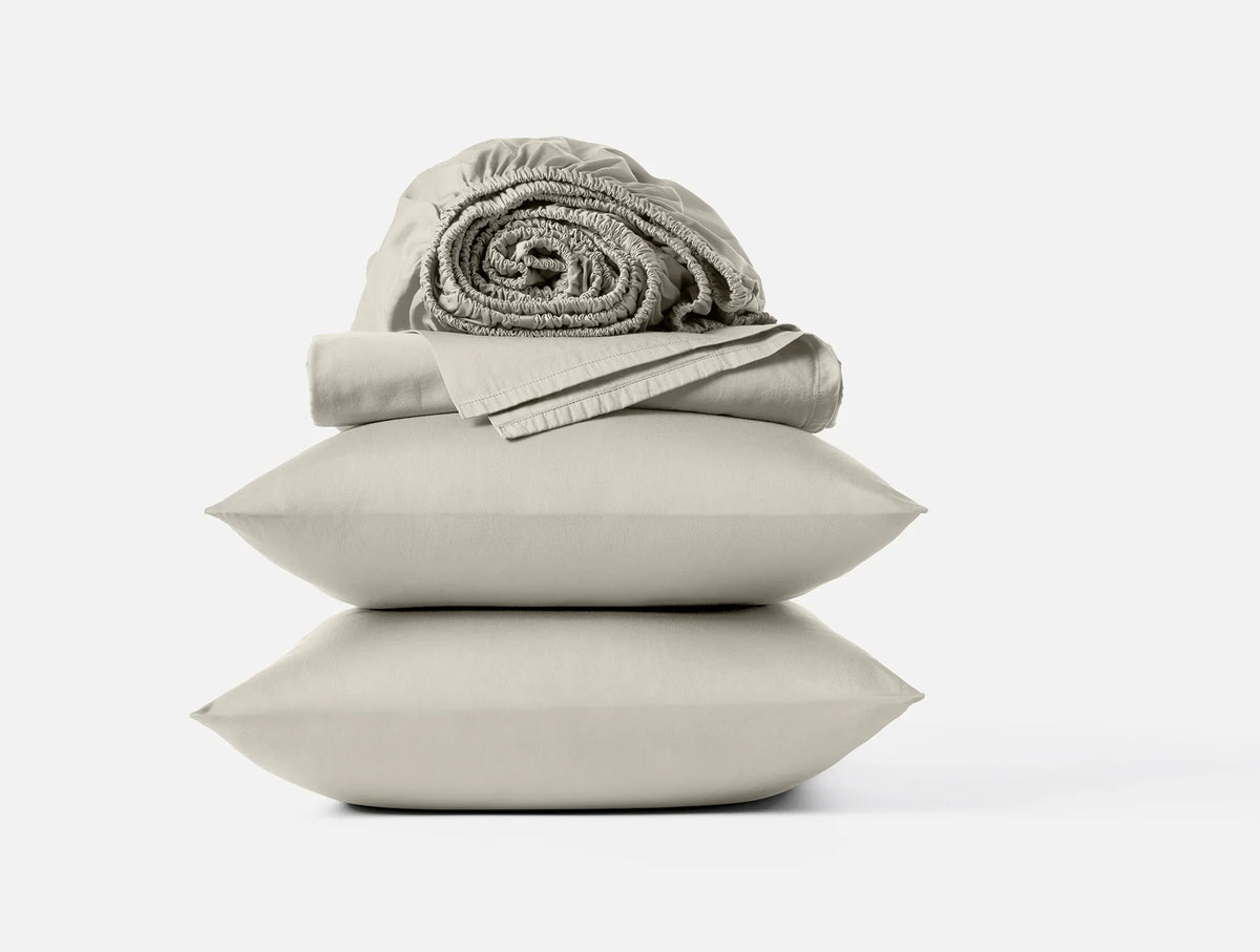 Coyuchi Twin Stone Cloud Soft Organic Sateen Sheet Set