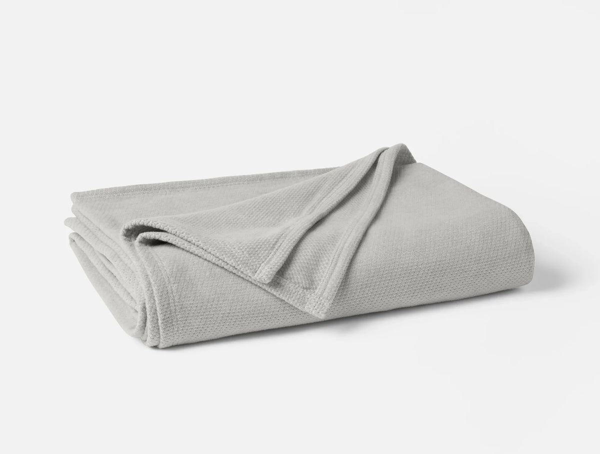 Coyuchi Throw Soft Gray Sequoia Washable Organic Cotton &amp; Wool Blanket