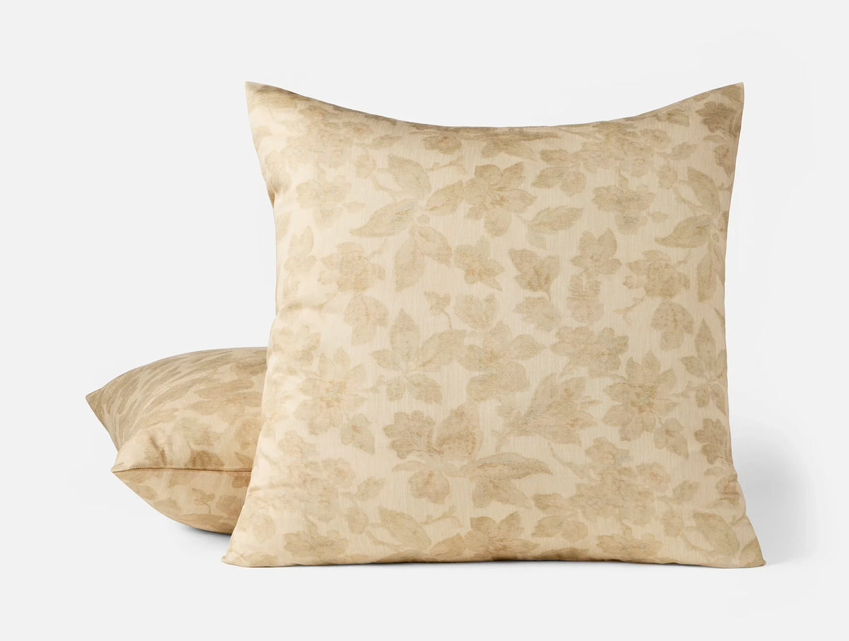Coyuchi Sham - Euro Amber Camellia Organic Print Duvet Cover