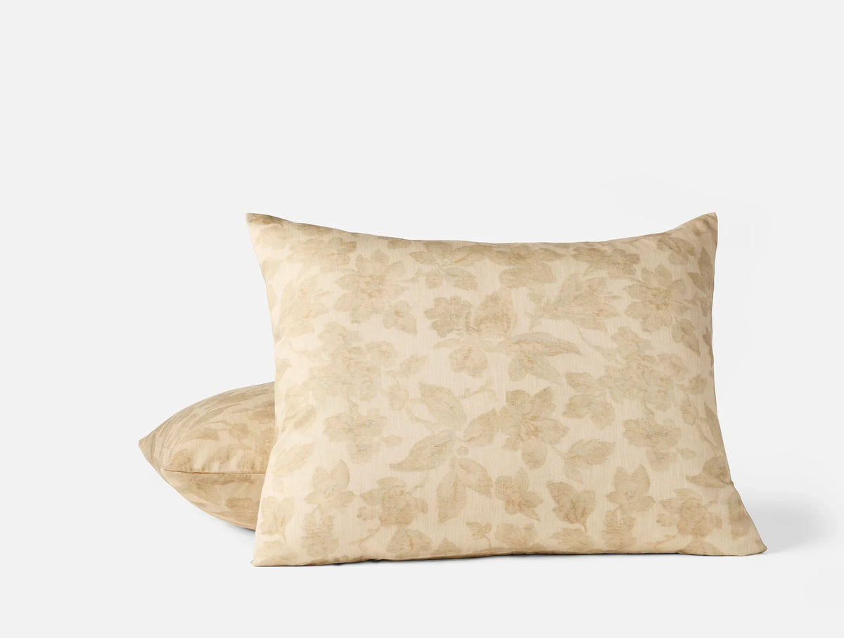 Coyuchi Sham - Standard Amber Camellia Organic Print Duvet Cover